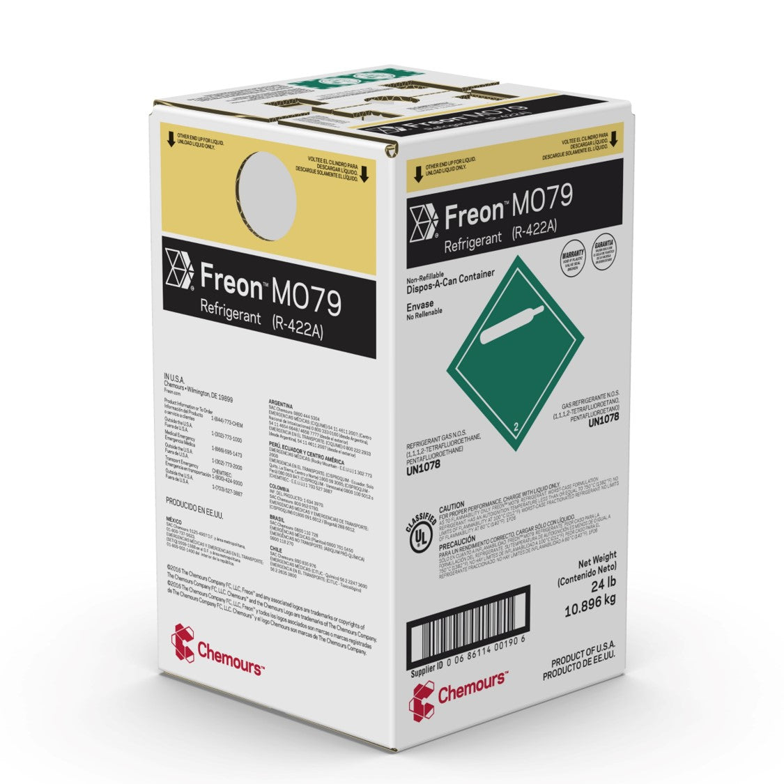 Fluido Refrigerante Freon MO79 (R-422A) DAC 11,896 Kg  | Chemours